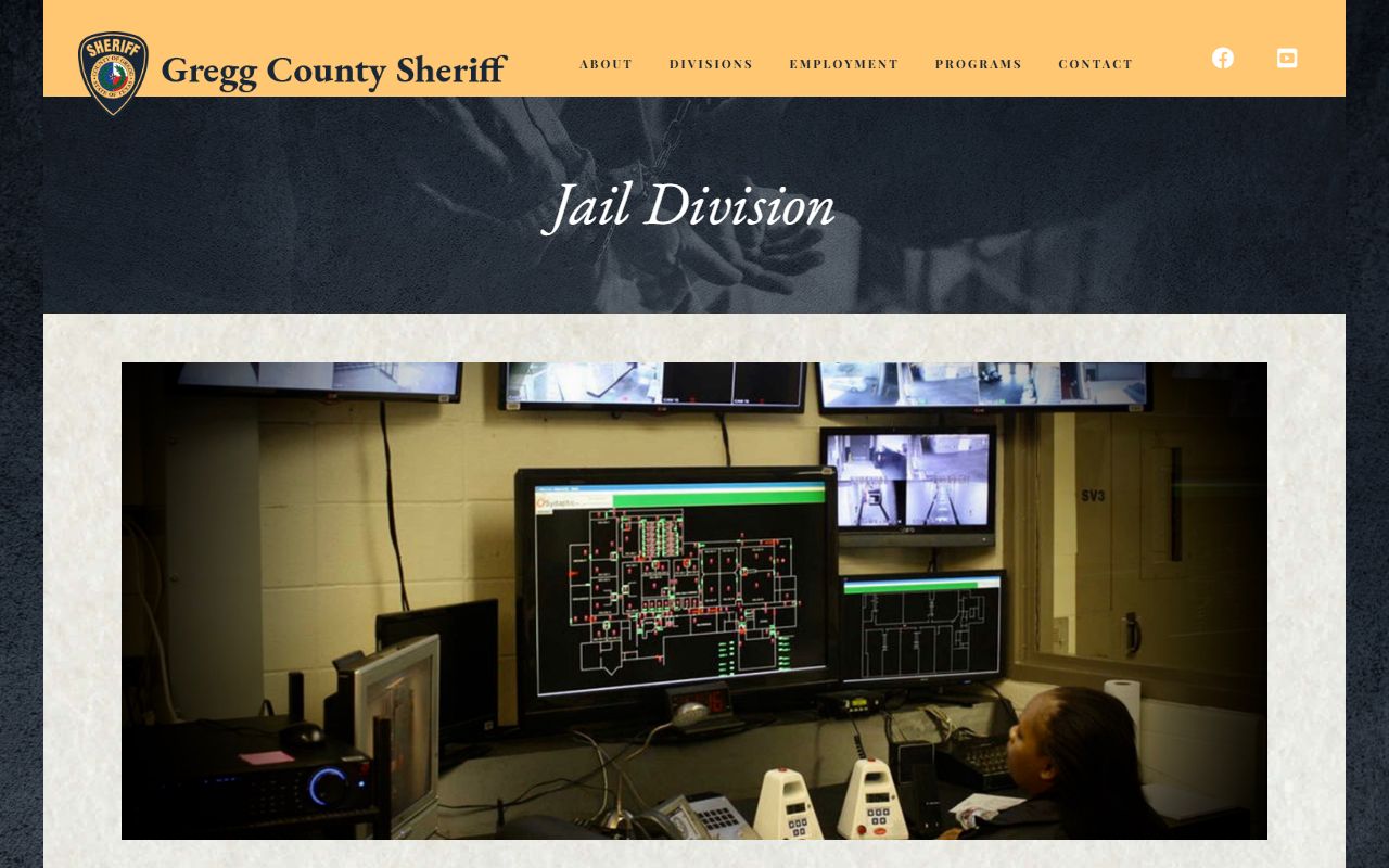 Gregg County jail inmate records and jail search link on the sheriff jail division page